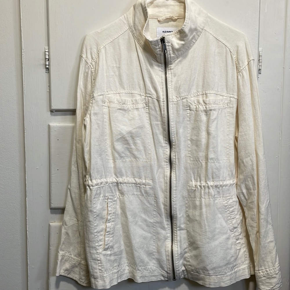 White Zip Up Cardigan